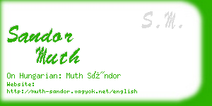 sandor muth business card